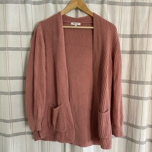 Madewell Dusty Rose Open-Front Cardigan